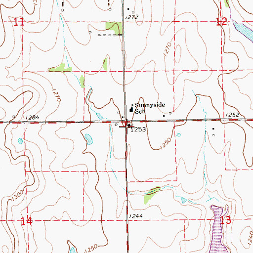 Topographic Map of Grand View Church (historical), KS