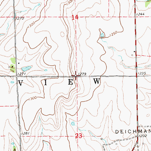 Topographic Map of Grand View School (historical), KS
