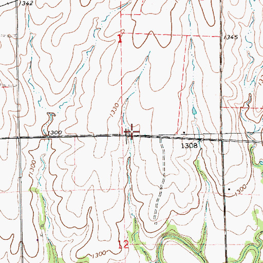 Topographic Map of Green Valley School (historical), KS