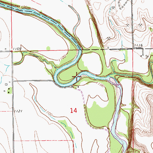 Topographic Map of McCollum Ford, KS