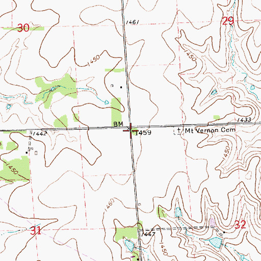 Topographic Map of Mount Vernon Church (historical), KS
