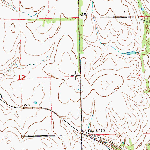Topographic Map of Otter Ridge School (historical), KS