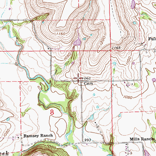 Topographic Map of Otter School (historical), KS