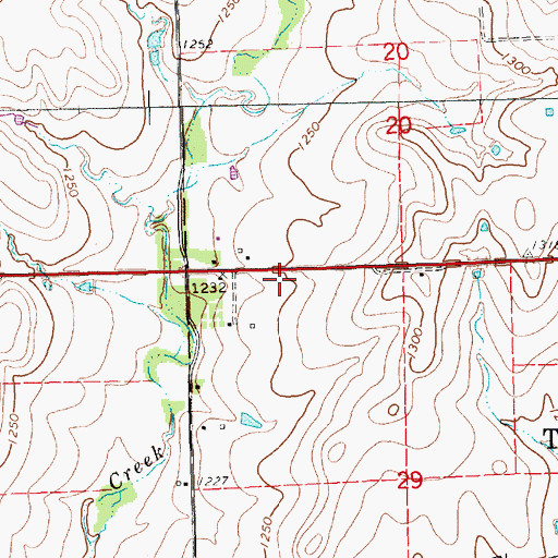 Topographic Map of Pleasant View School (historical), KS