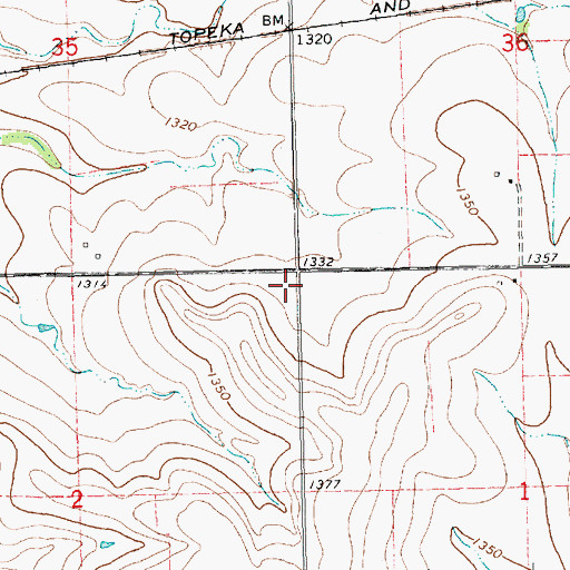 Topographic Map of Prairie Home School (historical), KS