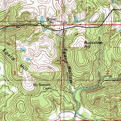 Topographic Map of Dan Hollow, AR