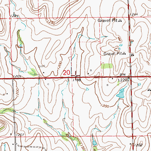 Topographic Map of Shiloh School (historical), KS