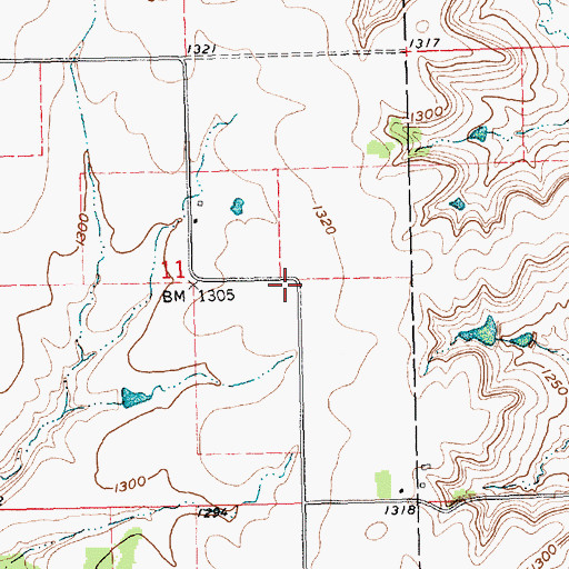 Topographic Map of Shreeves School (historical), KS