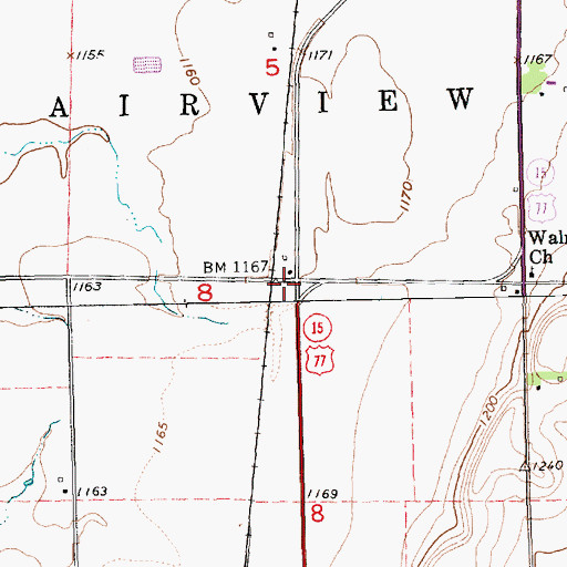Topographic Map of Valley Center School (historical), KS