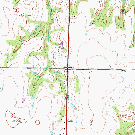 Topographic Map of Adams School (historical), KS