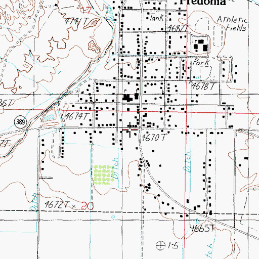 Topographic Map of Fredonia, AZ