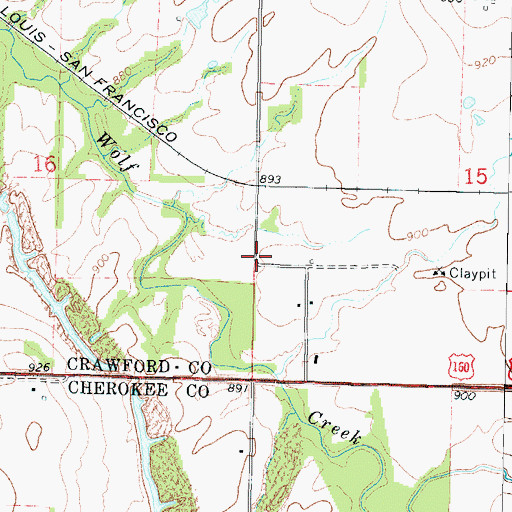 Topographic Map of Bruce (historical), KS