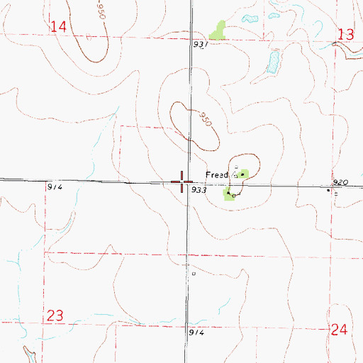 Topographic Map of Freed School (historical), KS
