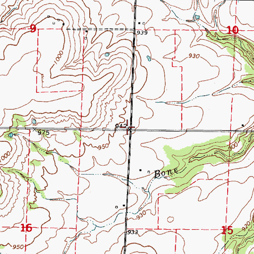 Topographic Map of Garfield School (historical), KS