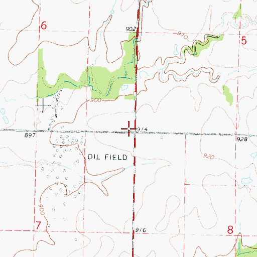 Topographic Map of Green Elm Church (historical), KS