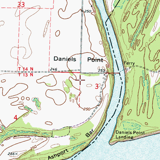 Topographic Map of Daniels Point, AR