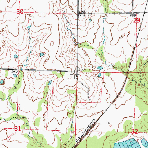 Topographic Map of Johnson School (historical), KS