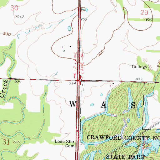 Topographic Map of Gaskell School (historical), KS