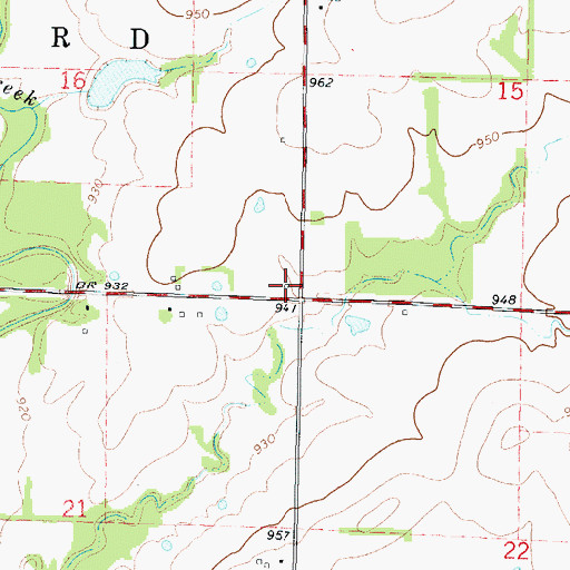 Topographic Map of Emery School (historical), KS