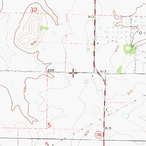 Topographic Map of Mound School (historical), KS