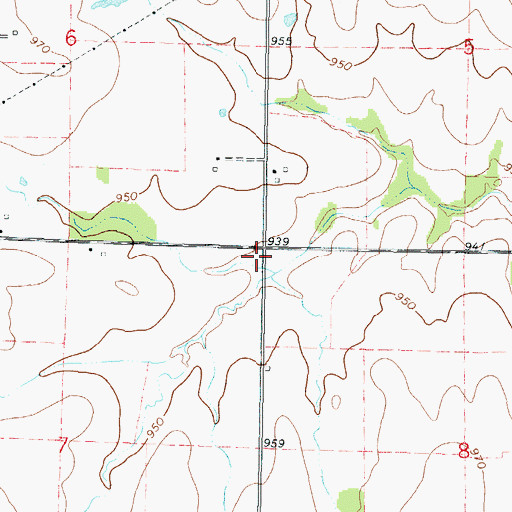 Topographic Map of Mount Zion School (historical), KS
