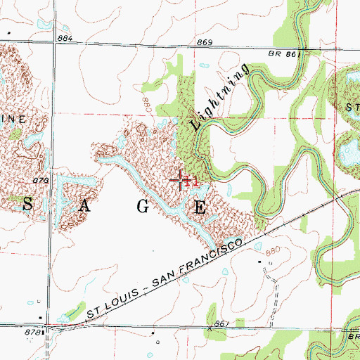 Topographic Map of Mulberry School (historical), KS