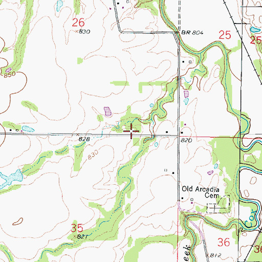 Topographic Map of Old Arcadia School (historical), KS