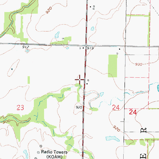 Topographic Map of Pleasant Valley School (historical), KS