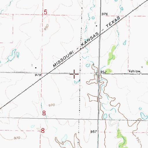 Topographic Map of Raymond School (historical), KS
