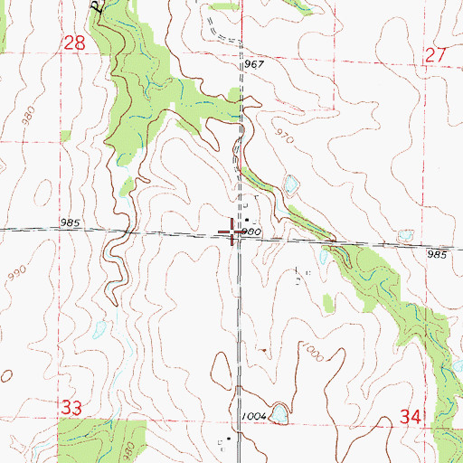 Topographic Map of Victory School (historical), KS