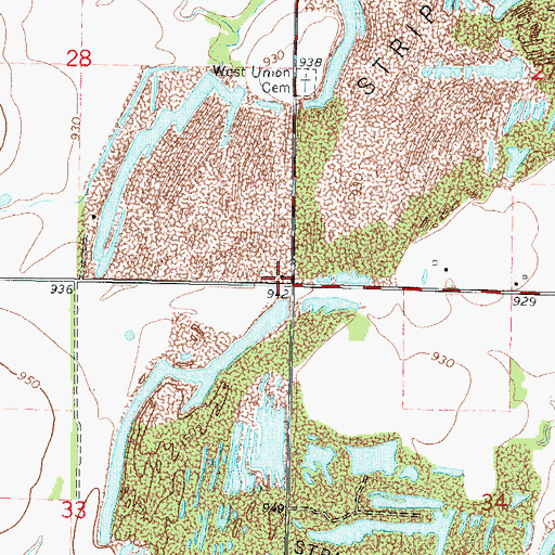 Topographic Map of West Union School (historical), KS