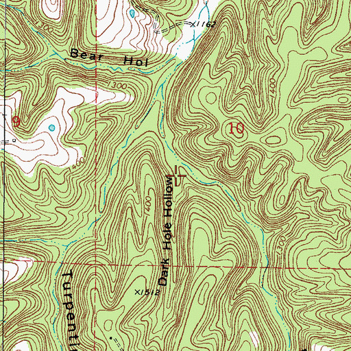 Topographic Map of Dark Hole Hollow, AR