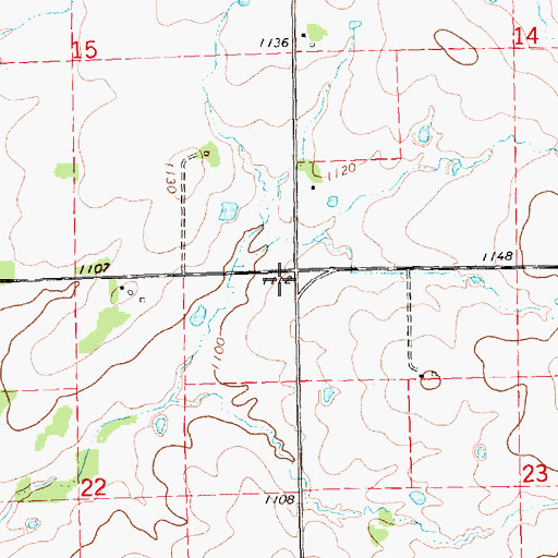 Topographic Map of Antioch School (historical), KS