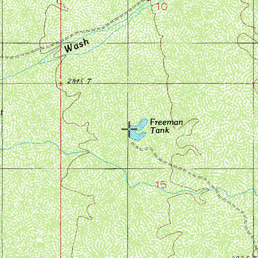 Topographic Map of Freeman Tank, AZ