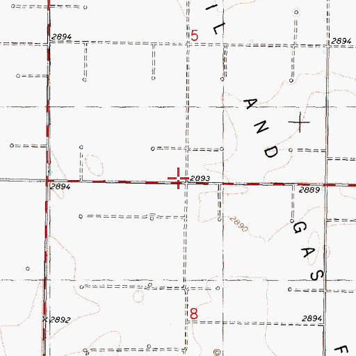 Topographic Map of Garfield School (historical), KS