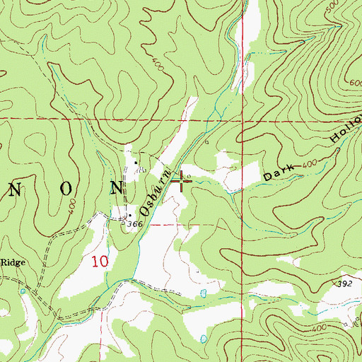Topographic Map of Dark Hollow, AR