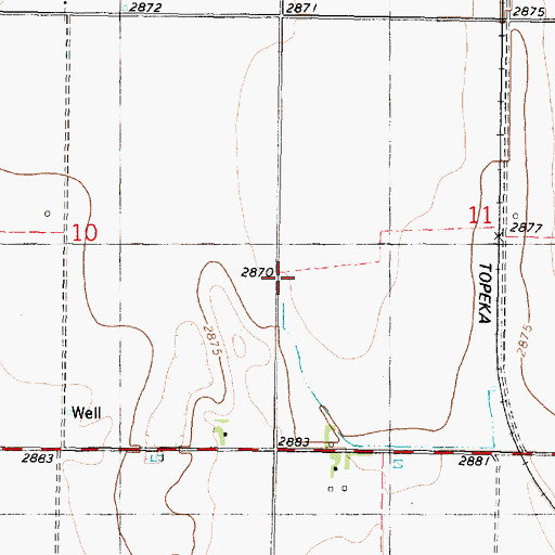 Topographic Map of Roxana School (historical), KS