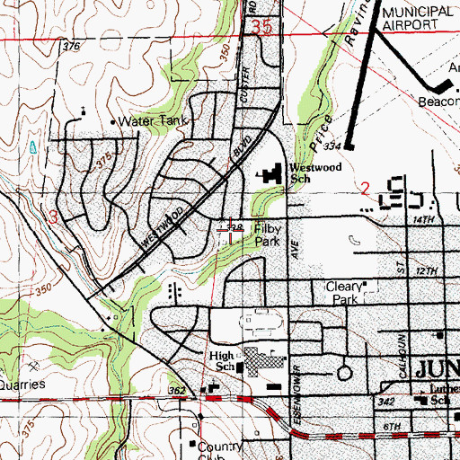 Topographic Map of Filby Park, KS
