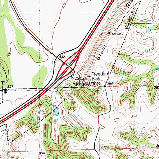 Topographic Map of Freedom Park, KS