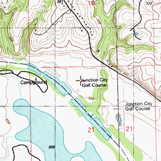 Topographic Map of Rolling Meadows Golf Course, KS