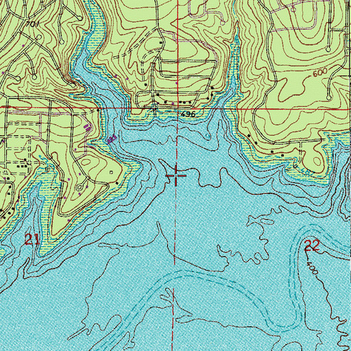 Topographic Map of Dave Creek, AR