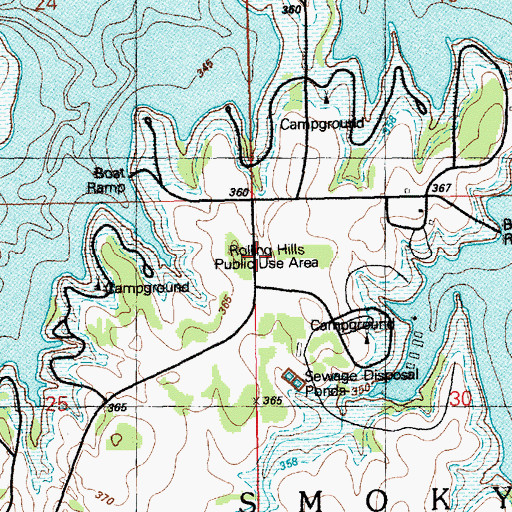 Topographic Map of Rolling Hills Public Use Area, KS