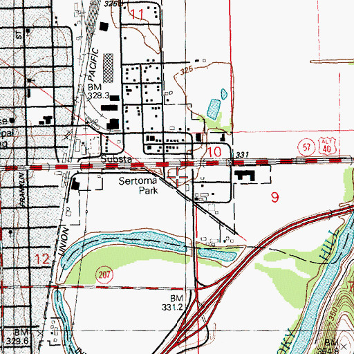 Topographic Map of Sertoma Park, KS