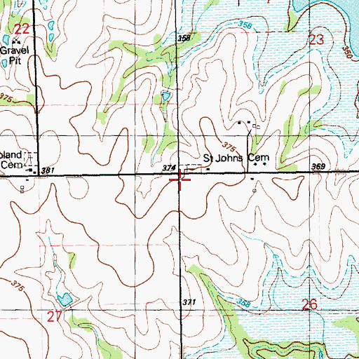 Topographic Map of Tell School (historical), KS