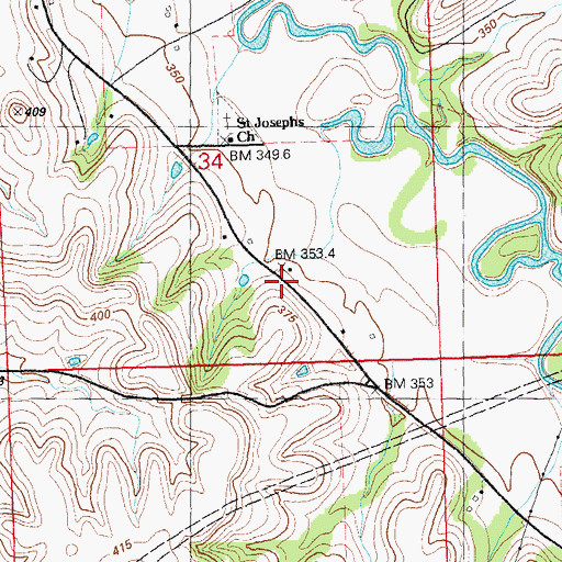 Topographic Map of Tully School (historical), KS