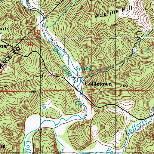 Topographic Map of Dave Green Hollow, AR