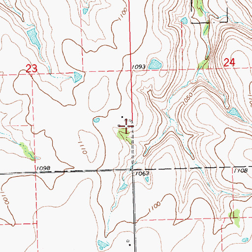 Topographic Map of Batton School (historical), KS