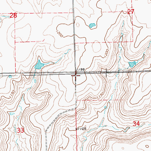 Topographic Map of Burkton School (historical), KS