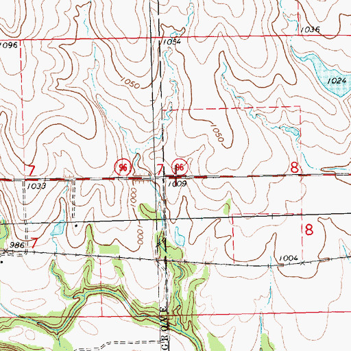 Topographic Map of Greenwood School (historical), KS