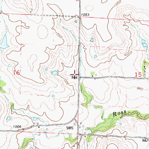 Topographic Map of Ross Branch School (historical), KS